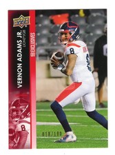 2022 UD Exclusives CFL Vernon Adams Jr. #67 BC Lions 018/100 Oregon