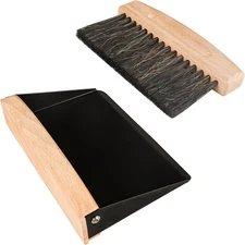 Small Dust Pan and Brush Set, Mini Hand Broom and Dustpan Set, Wooden Crumb Swee