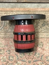 Antique Western Primitive Wood Wagon Wheel Hub Barnwood Table Display Stand