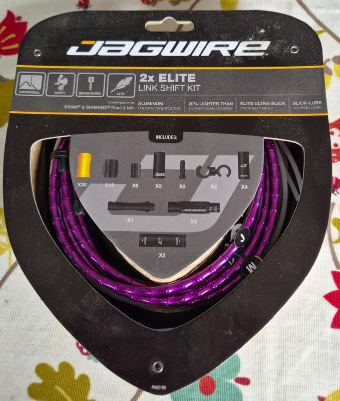 Jagwire 2x Elite Link Shift Cable Kit, Limited Edition Purple RCK628