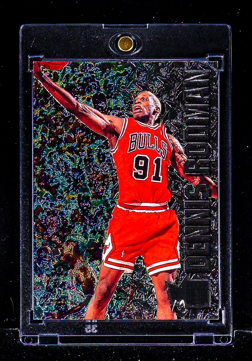 Dennis Rodman RARE METAL TEXTURED FOIL CARD Chicago Bulls HOF