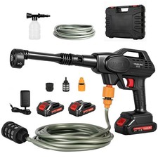 2 Battery Portable Cordless Car High Pressure Washer Jet Water Wash Cleaner Gun.