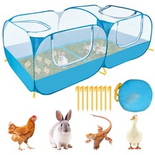 SlowTon Small Animals Playpen, Portable Large Chicken Run Coop with Breathable T