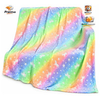 Einhorn Decke Kuscheldecke 150X200 Cm Leuchtet Im Dunkeln Warm Flauschig