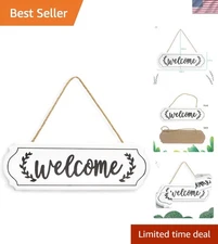 Rustic Wooden Welcome Sign - 11.61 x 3.74 Inch Farmhouse Décor for Entryways