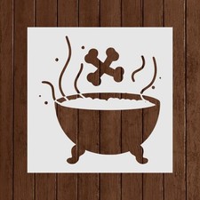 Witches Cauldron Stencil - Reusable Witches Cauldron Stencil - DIY Craft Stenci