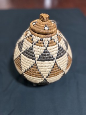 Handmade Zulu Beer Basket | Authentic African Craft | KwaZulu-Natal | 11'' x 10''
