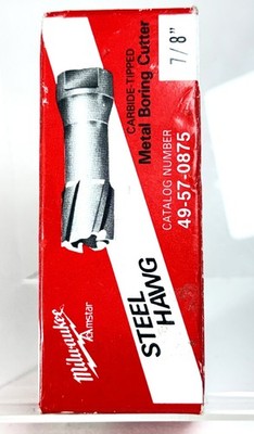 Milwaukee 49-57-0875 7/8'' Threaded Steel Hawg Cutter Carbide Metal Boring