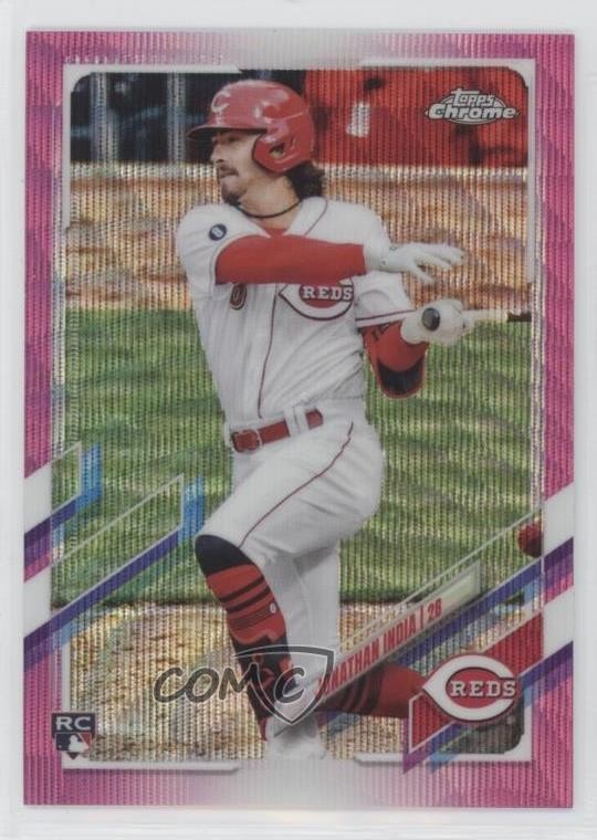 2021 Topps Chrome Update Target Pink Wave Refractor Jonathan India #USC74 0p83