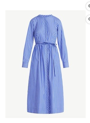 Free Assembly Blue White Striped Shirt Dress Belt Crew Neck Long Sleeve Midi XS | eBay Free Assembly Blue White Striped Shirt Dress Belt Crew Neck Long Sleeve Midi XS | eBay