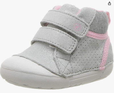 Stride Rite Girl's SM Milo Silver Shoe Size 5.5 XW US Toddler