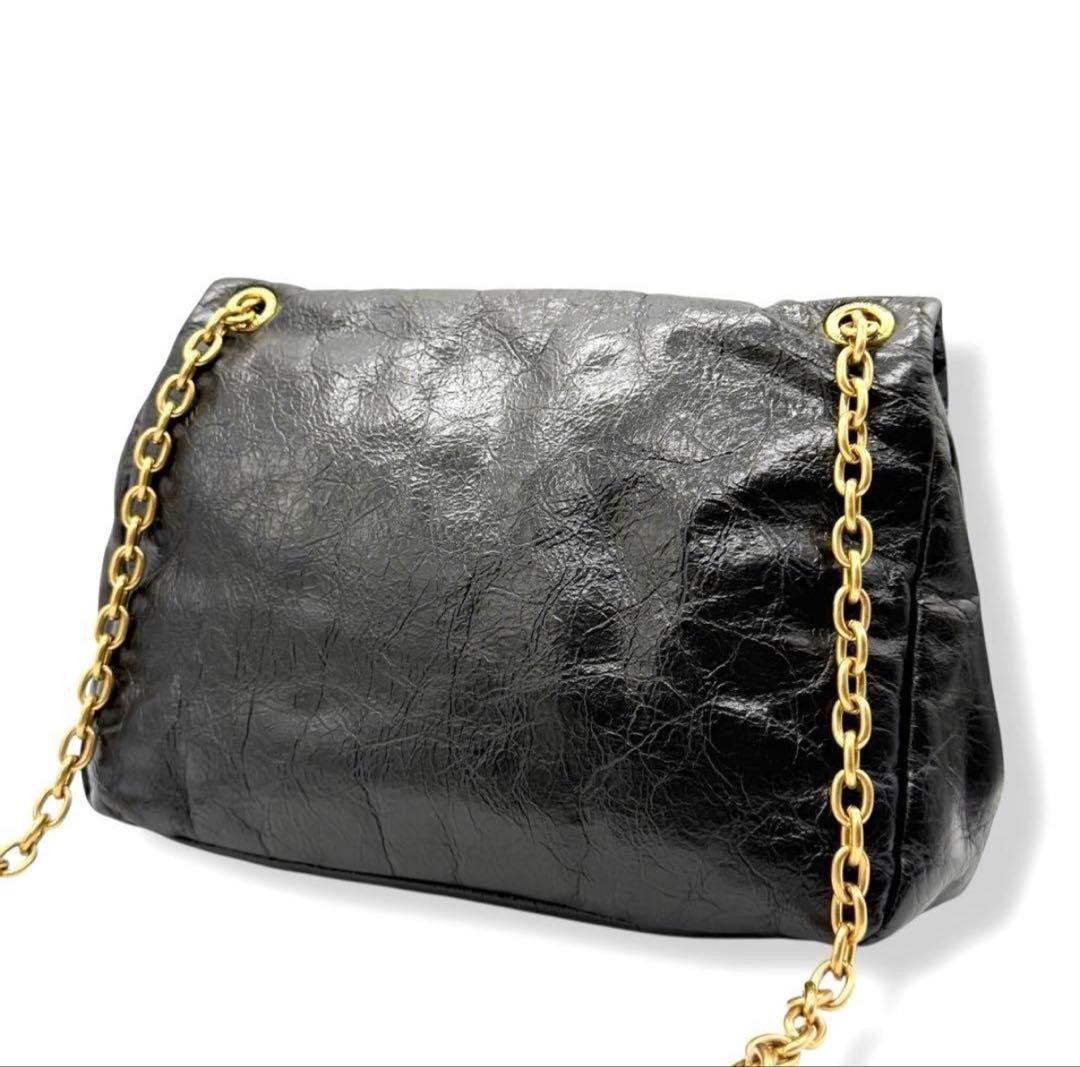 Unused Balenciaga 2way chain shoulder bag Monaco black 3669 image 2