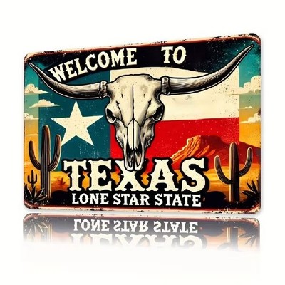 Blechschild Welcome to Texas Lone Star State Vintage Metallschild TEL4963