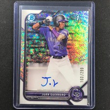 2022 Bowman Chrome Juan Guerrero 1st Bowman Prospect Auto Speckle 160/299