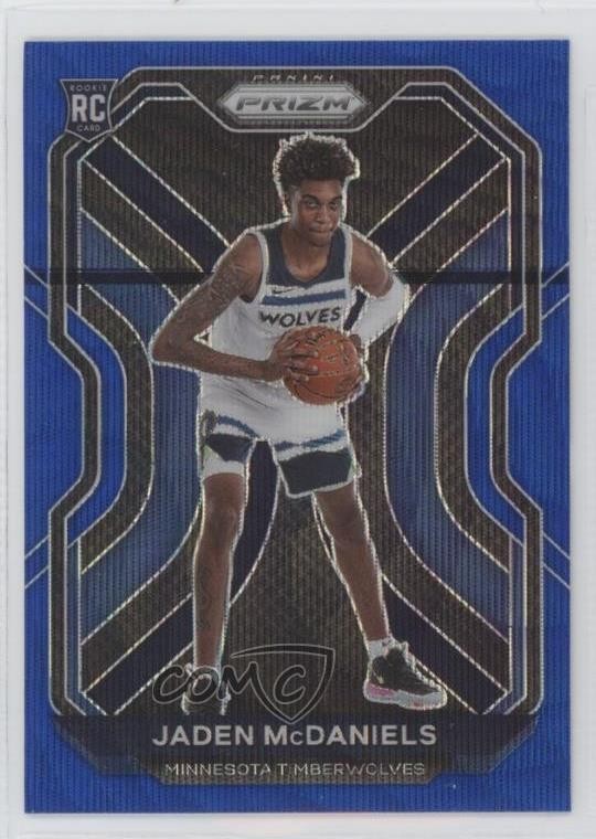 2020-21 Panini Prizm Blue Wave Prizm Jaden McDaniels #277 Rookie RC
