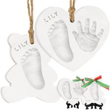 Baby Hand and Footprint Kit - Personalized Newborn Footprint Ornament, Clay Hand