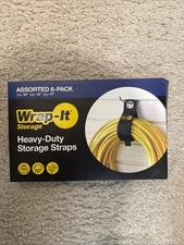 Wrap-It  Heavy-Duty Storage Straps for Cords Wires 6-Pack Assorted Kit
