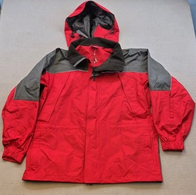 Marlboro Rain Jacket Mens XL Hooded Waterproof Sailing Waterproof Red Vintage