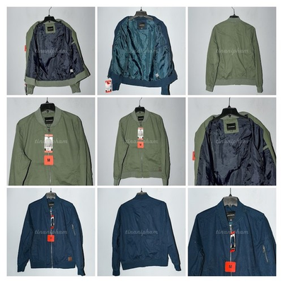 #ad Lucky Brand Men#x27;s Bomber Jacket Full Zip in blue and green $30.00