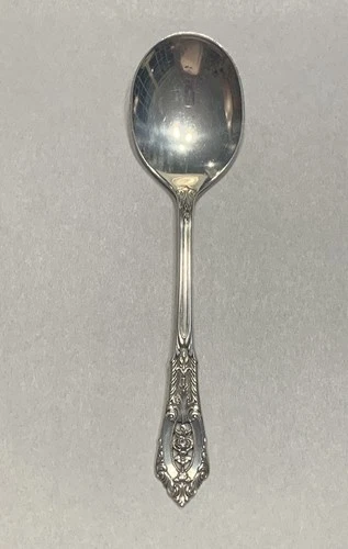 Rose Point by Wallace Sterling Silver individual Cream Soup Spoon 6"