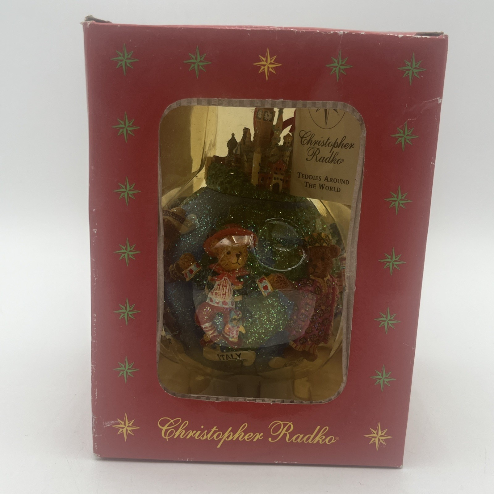 Christopher Radko 2002 / Teddies Around The World / Christmas Ball Ornament Tree
