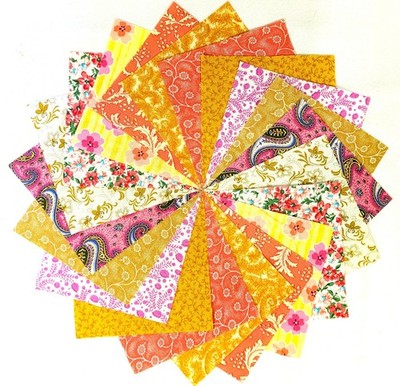 40 5'' Quilting Fabric Squares BEAUTIFUL SPRING DAY/BUY IT NOW!10 DIFFERENT 4 EA