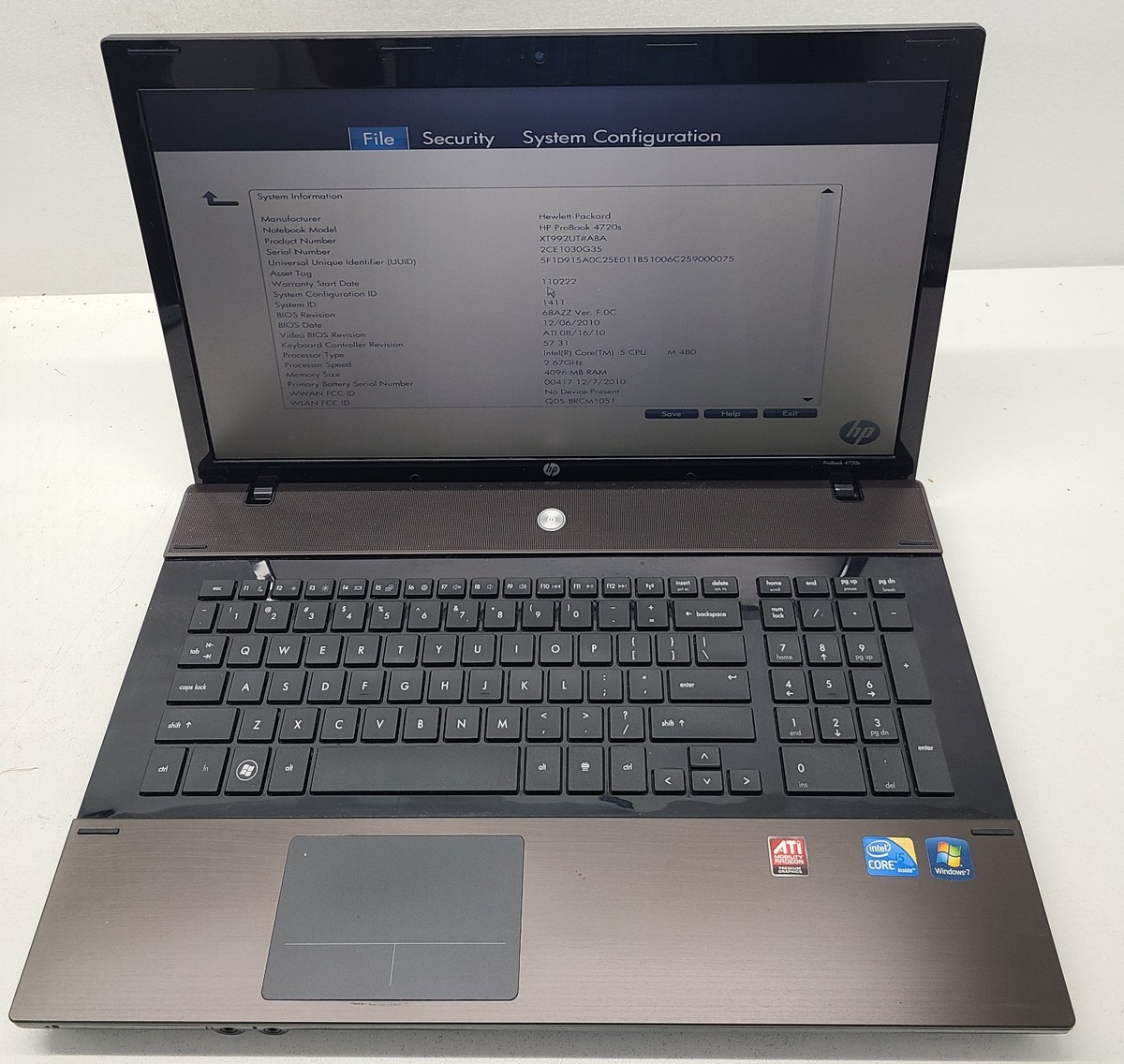 送料込 ProBook 4720s Office2010 personal 付き HP PROBOOK 4720S 17.3