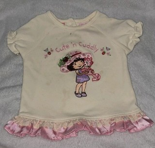 Vintage Y2k Strawberry Shortcake Toddler 24M Shirt Cute Cuddly SEE PHOTOS