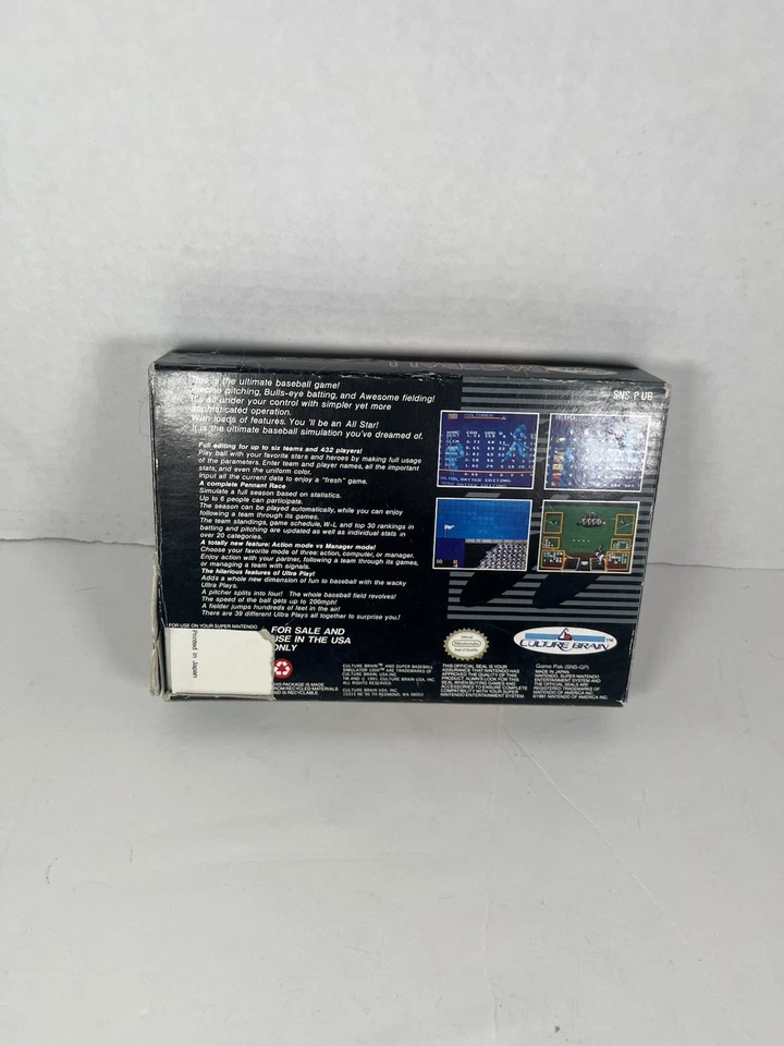 Baseball Simulator 1000 SNES CIB Complete In Box With Manual and Box - TESTED - Image 2 of 4