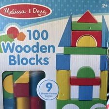 Melissa & Doug Toy Wooden Building Blocks - 100pc