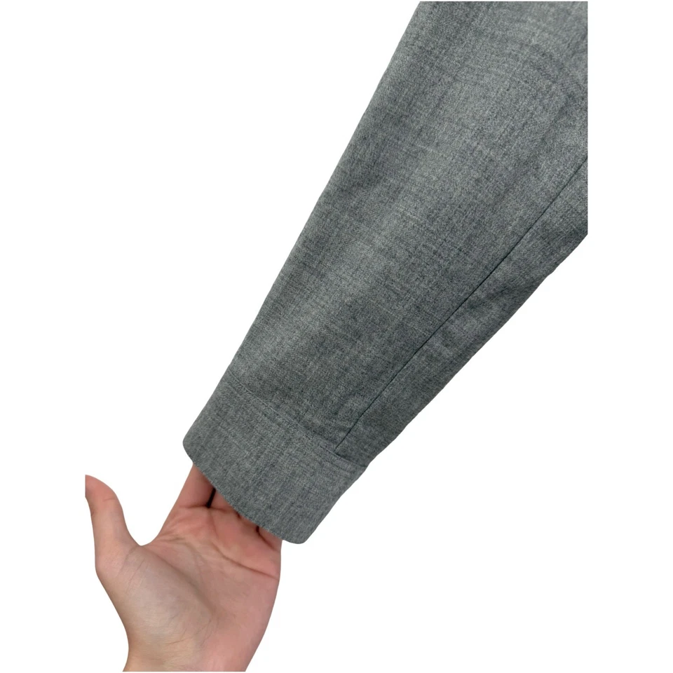 Theory Wool Sleek Flannel Shirt Dress gray size 2 DEFECT - Image 3 of 4