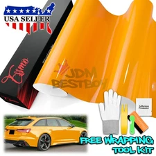 ESSMO PET Super Gloss Papaya Orange Vehicle Vinyl Wrap Decal Sheet Like Paint