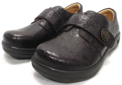 Alegria ''Joleen'' Molasses Tooled Women's Slip-on Shoe, U.S. Size 8-8.5, NIB
