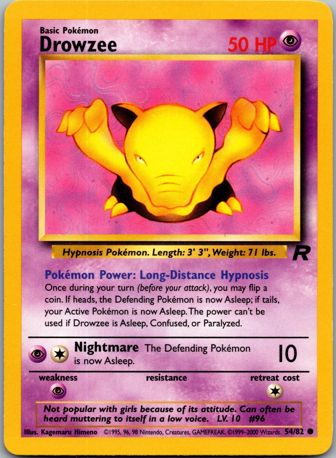 Drowzee Common Team Rocket 54/82 NM