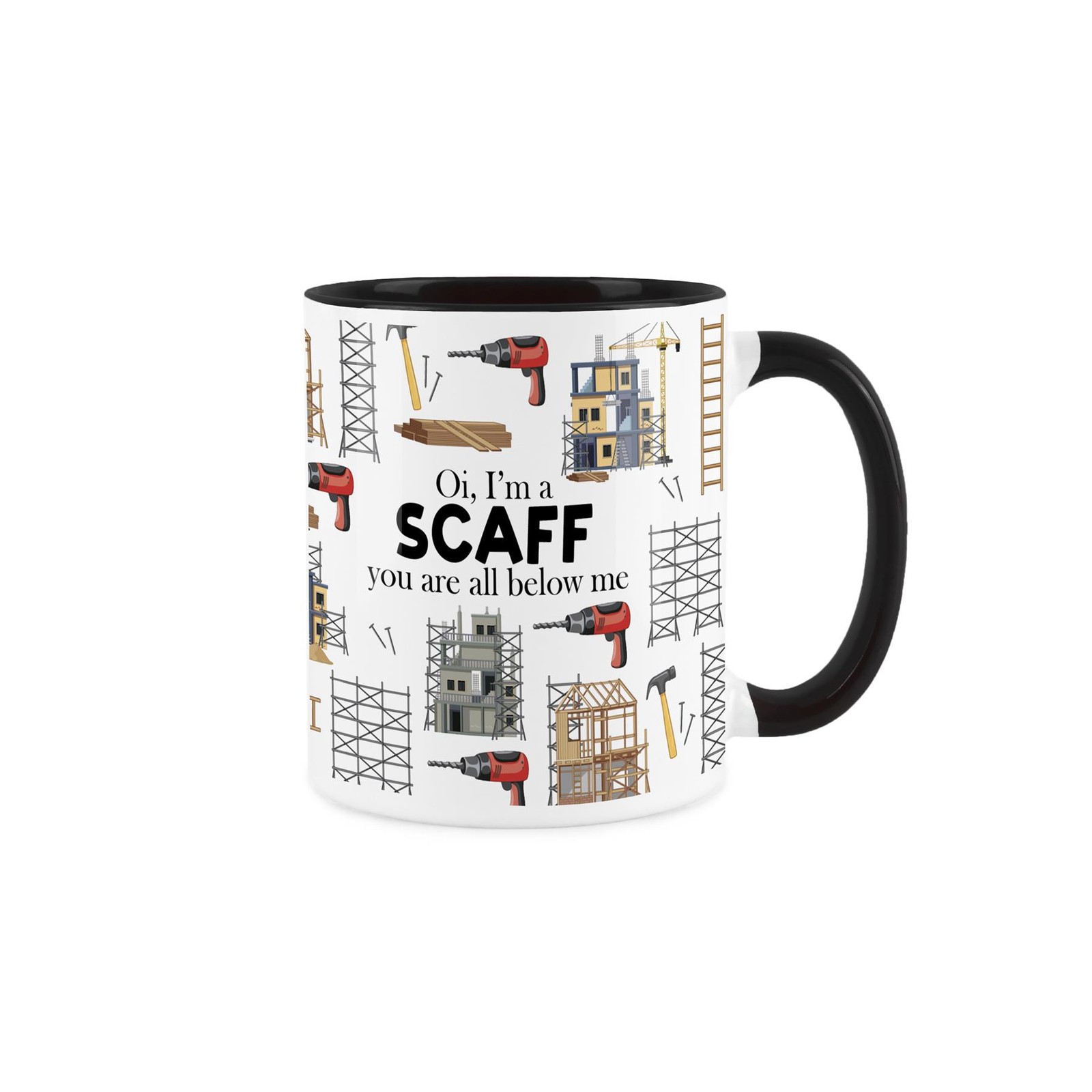 Scaffolder Mug - Novelty Trades Gift - White & Black Ceramic Tea/Coffee Gift