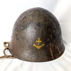 Vtg WWII Japanese Navy Naval Helmet Original WW2 Type 90 Anchor Military