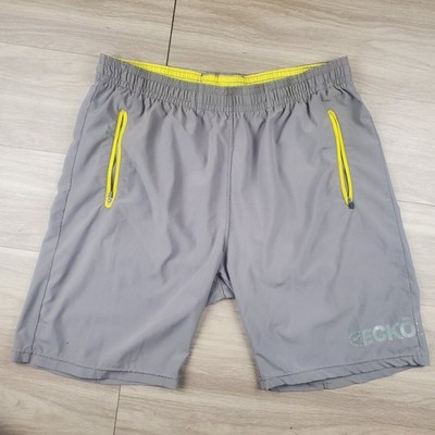Ecko Unltd Function Gray Performance Swim Shorts Mens XL Zip Pockets Stretch