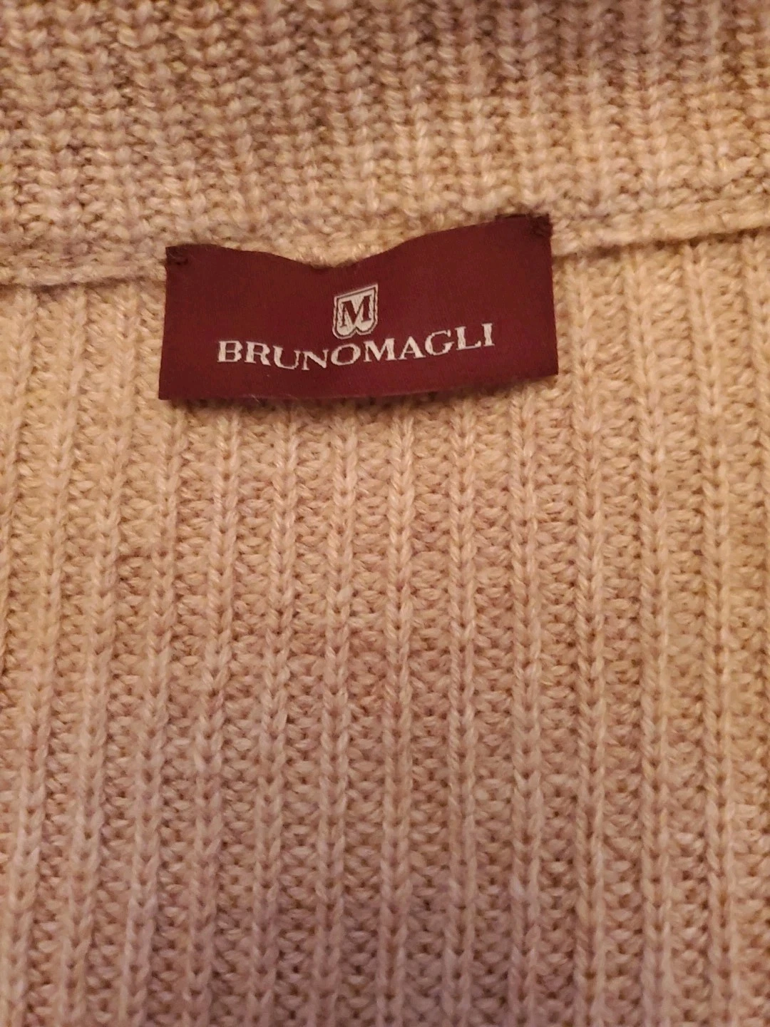 Bruno Magli Poncho Womens Full Zip Ribbed Collar Wool Viscose Cashmere OS Camel