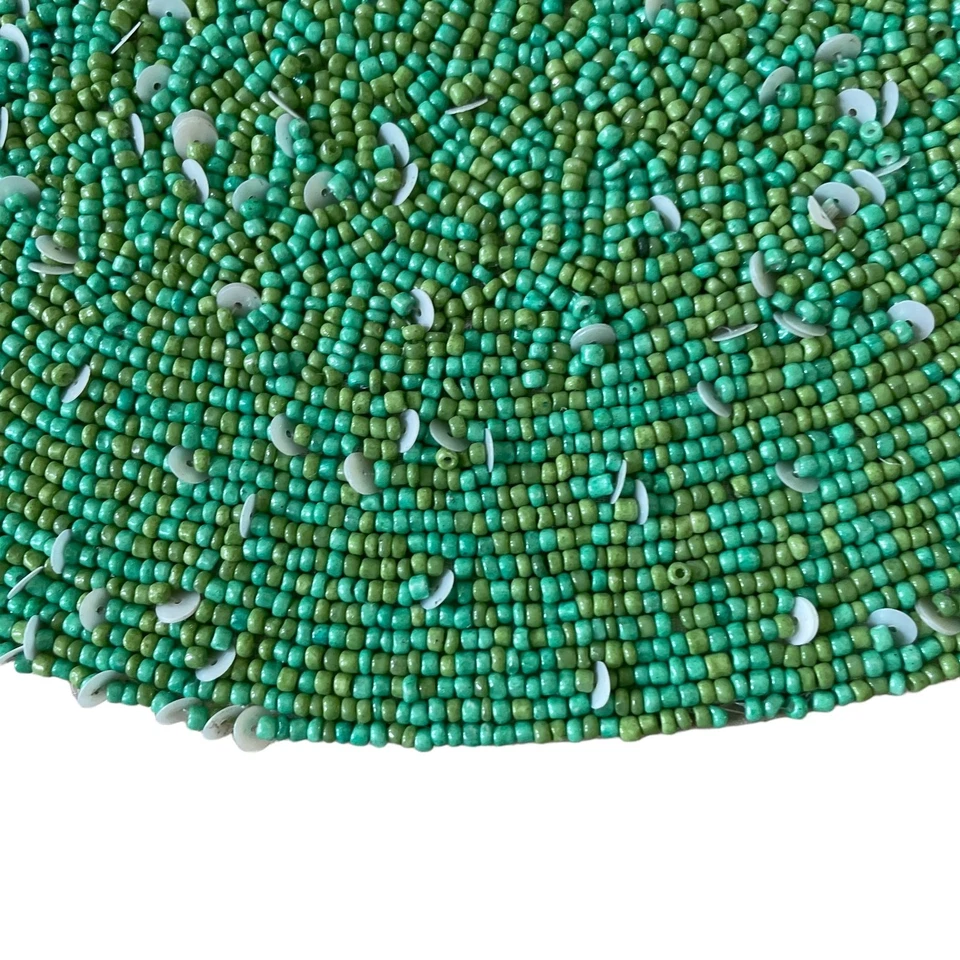 Tiramisu Christmas Hand Beaded Placemat 15in Holiday Glam Home Decor NEW - Image 4 of 4