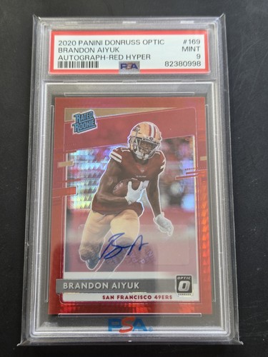 Brandon Aiyuk [Autograph Red Hyper] #169 2020 Panini Donruss Optic card