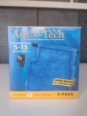 NEW AquaTech EZ-Change #1 Filter Cartridge for 5-15 Filters 3 Pack - opened box
