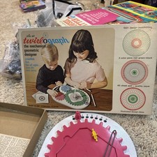 Vintage Ohio Art Twirlograph Tin  Plastic Spirograph Like Toy