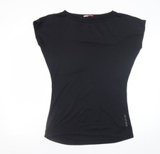 T-shirt Elle Sport donna nera UK 10 vestibilità regolare attiva