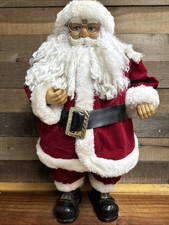 Vintage 24 Santa Claus Hard Plastic And Fabric