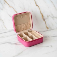Schmuckbox Pink Schmuckk&auml;stchen - Reise Etui Organizer Ringe Ketten Box