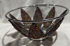 Vintage Beaded Metal Basket African Art from South Africa