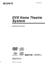Sony DAV-FX10 Home Theater System Owners Manual