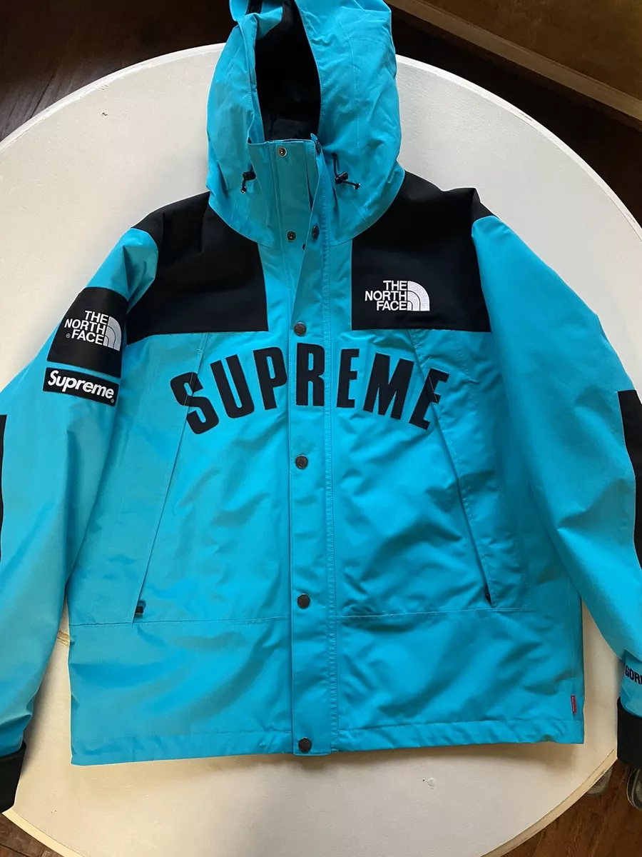 Supreme x The North Face Arc Logo Mountain Parka Teal Men's Size Medium box  logo