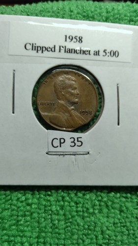 1958 Lincoln Wheat Cent ERROR Clipped Planchet - Picture 2 of 4
