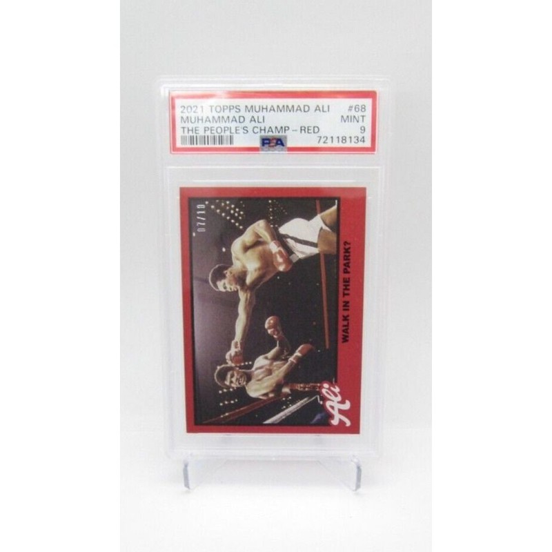 2021 Topps Muhammad Ali People Champ Red Parallel Trading #07/10 PSA 9 Card (M2)